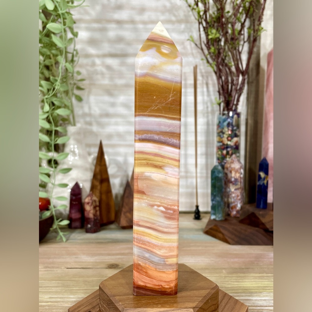 1160 High Grade Ocean Jasper Crystal Tower - Large 7-1/4 Inches Tall - Picture 12 of 12